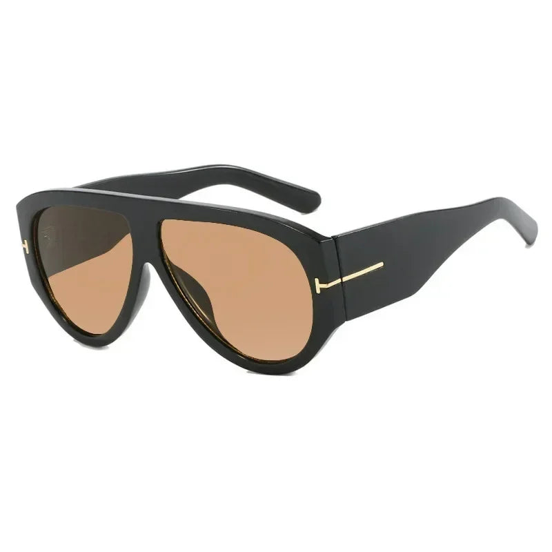 2024 New Fashion Big Frame Pilot Brown Sunglasses Women Men Brand T Outdoor Sun Glasses Female Shade Oculos De Sol Gifts